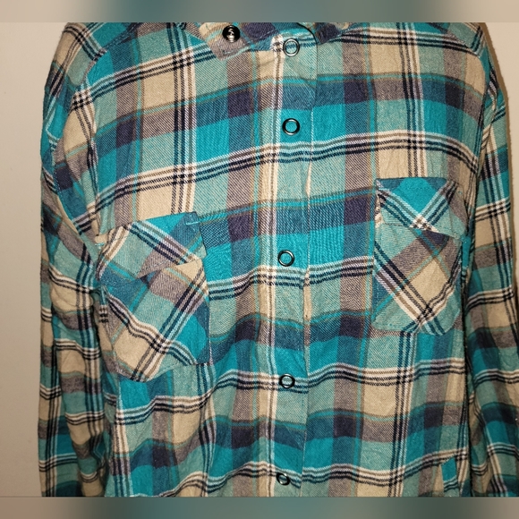 Rustic Ridge Fleece lined flannel, Size 2XL, Teal, Pockets - Picture 3 of 11